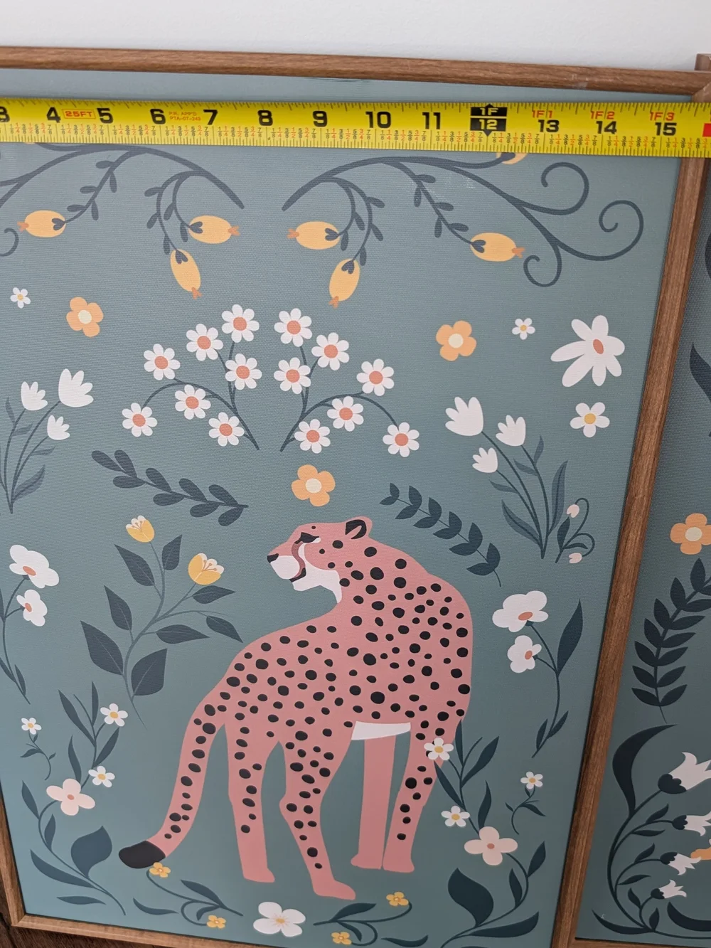 Cheetah Botanical framed canvas wall art Pre Owned,